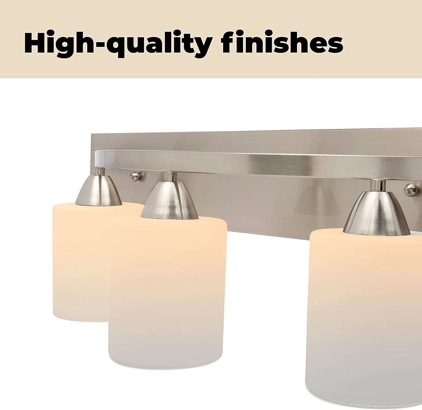 | Bathroom Vanity Light Bar | Interior Bathroom Lighting Fixtures with Modern Glass Shade