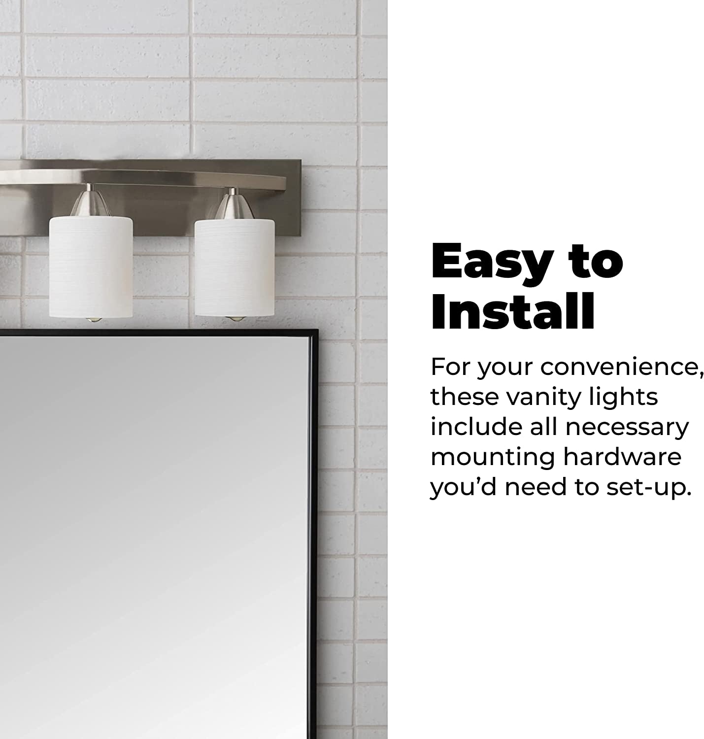 | Bathroom Vanity Light Bar | Interior Bathroom Lighting Fixtures with Modern Glass Shade