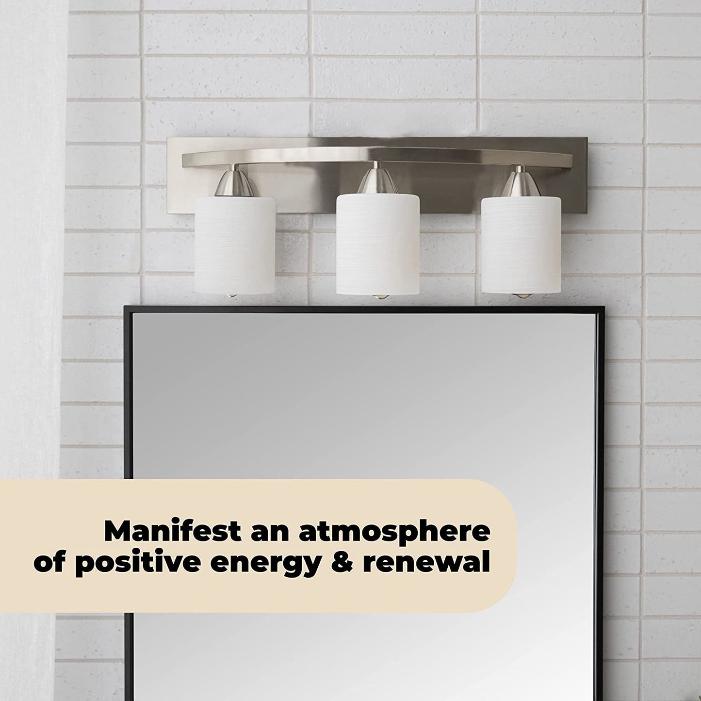 | Bathroom Vanity Light Bar | Interior Bathroom Lighting Fixtures with Modern Glass Shade