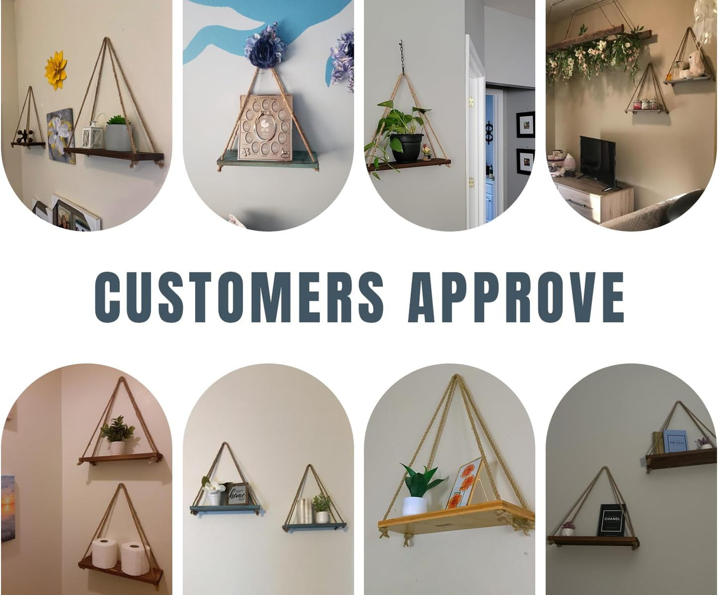 Hanging Shelves for Wall - Set of 2