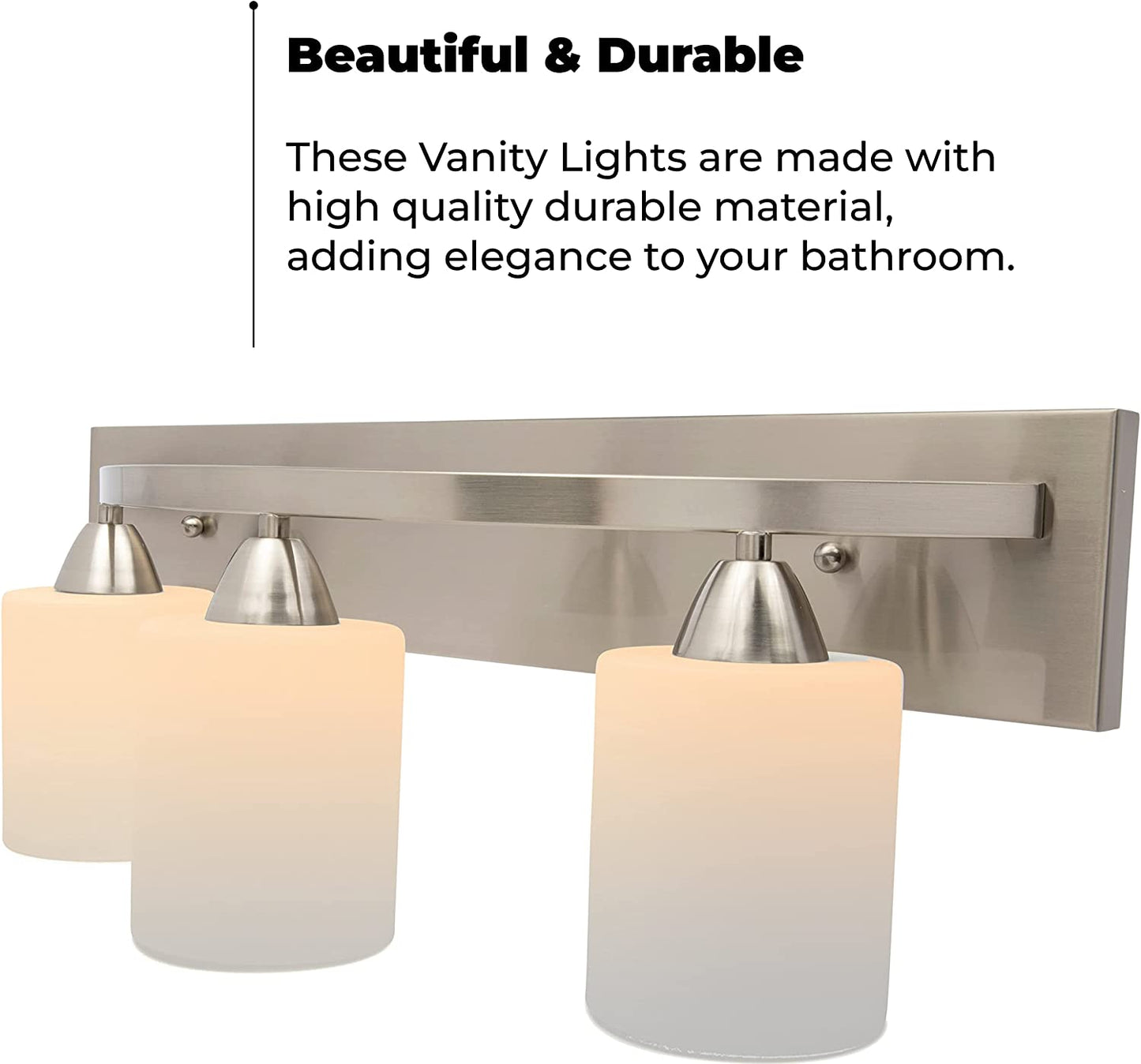 | Bathroom Vanity Light Bar | Interior Bathroom Lighting Fixtures with Modern Glass Shade