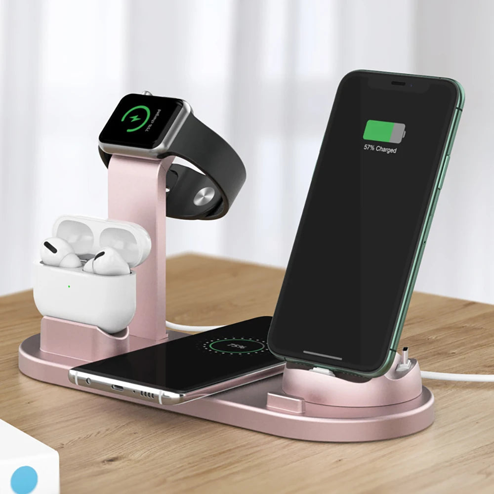 Best-Tech 4 In 1 Wireless Charging Dock 10w Wireless Fast Charging Mobile Phone Watch Earphone Charging Stand Charging Base