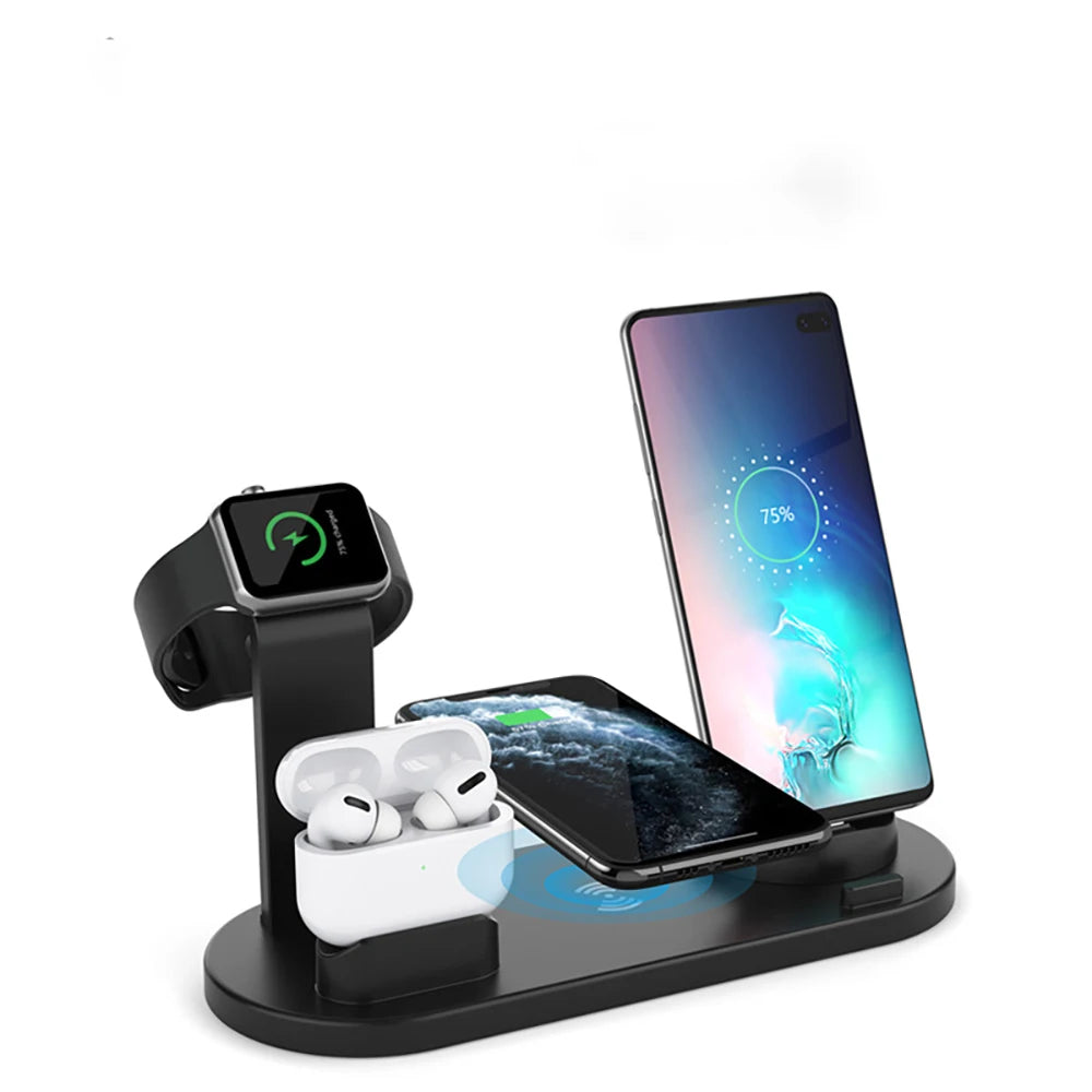 Best-Tech 4 In 1 Wireless Charging Dock 10w Wireless Fast Charging Mobile Phone Watch Earphone Charging Stand Charging Base