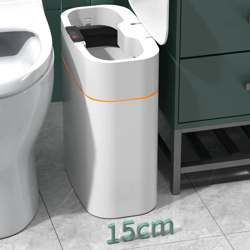 13L/16L  Smart Trash Can High-tech Induction Storage Bucket Bathroom Deodorant Waterproof Trash Can Household with Lid Creative