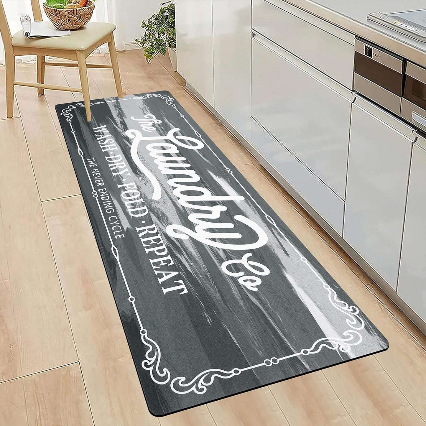 Farmhouse Laundry Room Rug Runner 20"X48" Non Slip Kitchen Rugs and Mats Laundry Room Decor Washable Rugs Carpet Runner for Kitchen Floor Laundry Room Bathroom Hallway Entryway Area Rugs