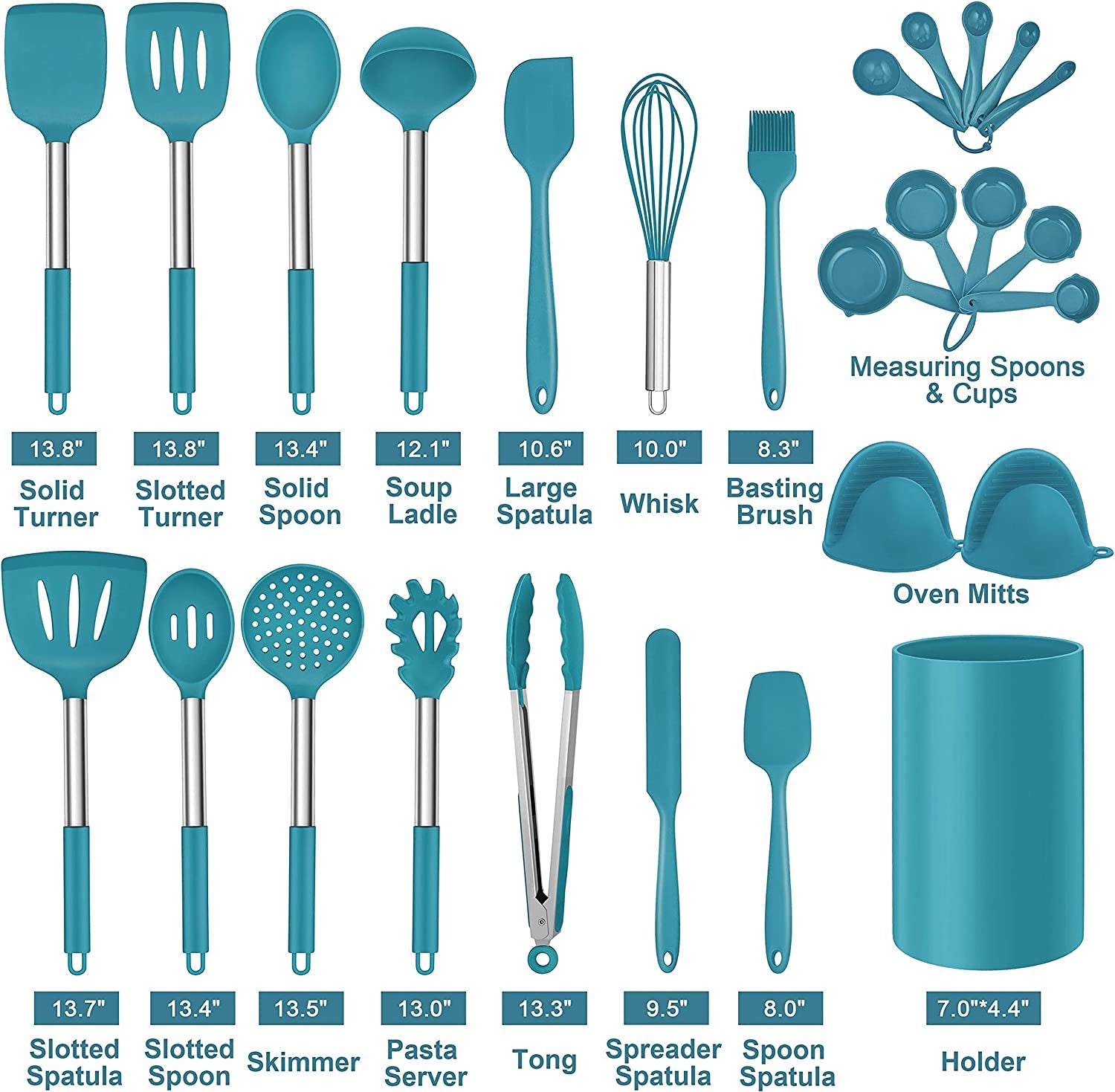 27 Pieces Silicone Cooking Utensils Set with Holder